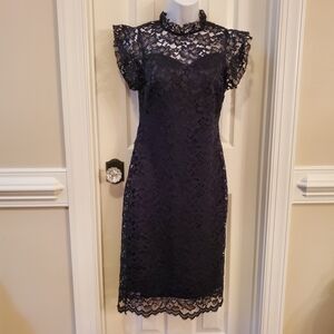 Enfocus Studio Navy Lace Midi Dress